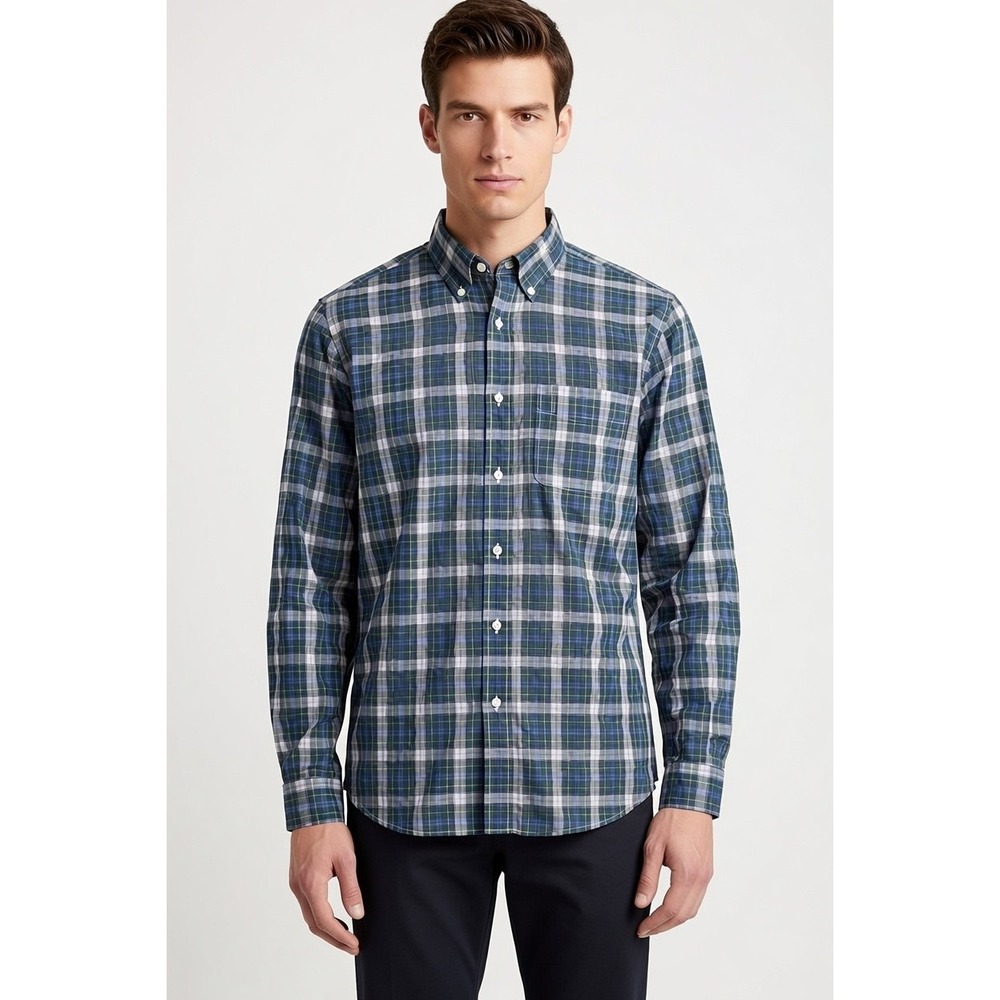 Holderness & Bourne The Andrews Plaid Button Down Shirt Mens M Tailored Stretch